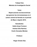 Repercusiones socioeconómicas que generan las microempresas en el cantón central de Heredia en el periodo de Mayo a Agosto 2015