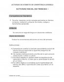 ACTIVIDAD DE ATRIBUTO DE COMPETENCIA GENERICA ACTIVIDAD INICIAL DE FRANCES I