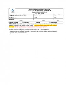 Documento tipo examen de base de datos. Página 1
