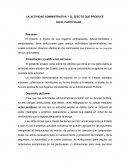 LA ACTIVIDAD ADMINISTRATIVA Y EL EFECTO QUE PRODUCE EN EL PARTICULAR