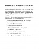 La gran Planificacion y canales de comunicacion