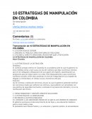 10 ESTRATEGIAS DE MANIPULACIÓN EN COLOMBIA