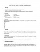 Los Ensayos precipitacion y solubilidad