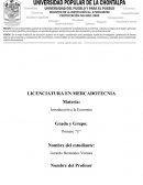 Teoria Economica de Smith LICENCIATURA EN MERCADOTECNIA