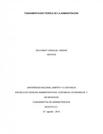 FUNDAMENTACION TEORICA DE LA ADMINISTRACION. Página 1