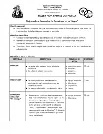 Taller para padres. Página 1