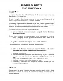 SERVICIO AL CLIENTE FORO TEMATICO # 4 CASO # 1. Página 1