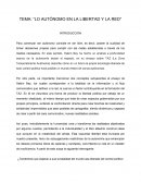 LO AUTÓNOMO EN LA LIBERTAD Y LA RED TEMA: “LO AUTÓNOMO EN LA LIBERTAD Y LA RED”