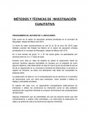 MÉTODOS Y TÉCNICAS DE INVESTIGACIÓN CUALITATIVA