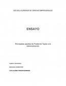 Ensayo de los aportes de Taylor a la administración