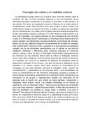 Concepto de cultura y el malestar cultural