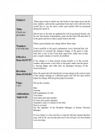 Check out procedure. Página 1