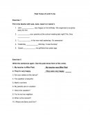 Past Tense of verb To be