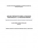 ANÁLISIS COMPARATIVO SOBRE LA PEDAGOGÍA TRADICIONALISTA Y LA PEDAGOGÍA MODERNA