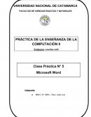 Plan de Clase de Informatica Diseño de página en Microsoft Word
