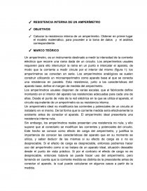IRESISTENCIA INTERNA DE UN AMPERÍMETRO- NFORME RESISTENCIA DE UN AMPERIMETRO. Página 1