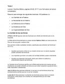 Lectura: Doctrina Bíblica, paginas 50-63; 67-71 (con formulario de lectura completada)