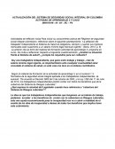 Actualización del Sistema de Seguridad Social Integral en Colombia
