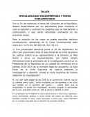 Talller INVIOLABILIDAD PARLAMENTARIA Y FUERO PARLAMENTARIO