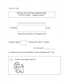 Prueba Lectura El Pinguino Adivino Ensayos Marylumolina