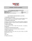 CUESTIONARIO PARA REFORZAR LA LECTURA