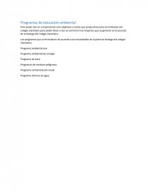 Programas de educación ambiental. Página 1