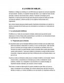 Establecer un diálogo se constituye en una difícil tarea que requiere de una buena capacidad de improvisación