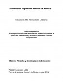 Tabla comparativa Concepto filosófico de la educación en México durante la época de Justo Sierra y durante la época de Gonzalo Vázquez Vela