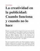 La creatividad en la publicidad: Cuando funciona y cuando no lo hace
