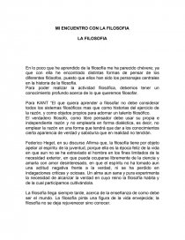 MI ENCUENTRO CON LA FILOSOFIA LA FILOSOFIA. Página 1