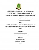 GESTION FINANCIERA Y SU RELACION CON LA RENTABILIDAD EN LA EMPRESA