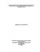 PLAN DE CAPACITACIÓN A TRABAJADORES QUE COADYUVE A LA PREVENCIÓN DE LOS ACCIDENTES EN ESTABLECIMIENTO DE DIVERSIÓN INFANTIL