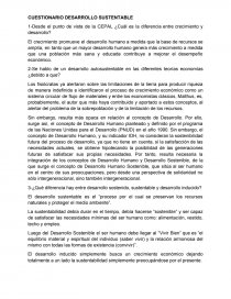 CUESTIONARIO DESARROLLO SUSTENTABLE. Página 1
