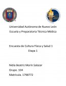 Encuesta de Cultura Física y Salud 1 PROYECTO ANALISIS Y DISEÑO