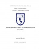 Estudios que deben tomarse en cuenta en la Evaluación Integral del proyecto de Investigación.