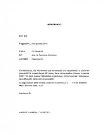 Memorandos. Página 1