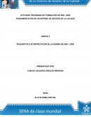 ACTIVIDAD PROGRAMA DE FORMACIÓN ISO 9001: 2008: FUNDAMENTACIÓN DE UN SISTEMA DE GESTIÓN DE LA CALIDAD.