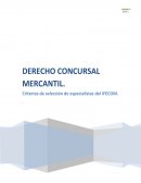 CRITERIOS DE SELECCIÓN DE ESPECIALISTAS DEL IFECOM