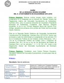 GUIÓN DE LA SEGUNDA SESIÓN SOLEMNE