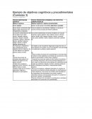 Ejemplo de objetivos cognitivos y procedimentales (Comisión 3)
