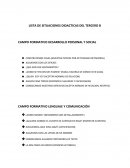 Actividades de diagnóstico. Desarrollo personal y social