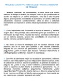 PROCESO COGNITIVO Y METACOGNITIVO EN LA MEMORIA DE TRABAJO