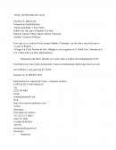 TEMA: ITINERARIO DE VIAJE.