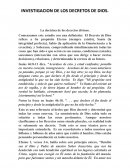 INVESTIGACION DE LOS DECRETOS DE DIOS.