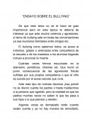 ENSAYO SOBRE BULLYING