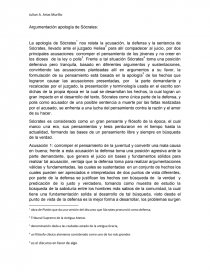 Argumentación apología de Sócrates. Página 1