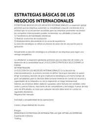 ESTRATEGIAS BÁSICAS DE LOS NEGOCIOS INTERNACIONALES. Página 1