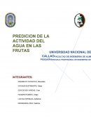 PREDICION DE LA ACTIVIDAD DEL AGUA EN LAS FRUTAS
