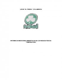 INFORME DE MEDICIONES AMBIENTALES EN LOS RIESGOS FÍSICOS: “TEMPERATURA”. Página 1