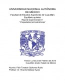 Equilibrio químico. Reporte experimental. Propiedades termodinámicas